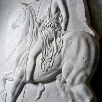 Amazonomaqui gris, hermosa escultura tallada en piedra